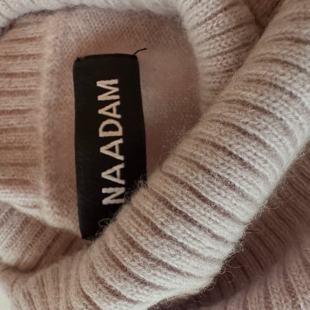 NAADAM Cashmere Turtleneck Dress - Pale Gray - Size S - Picture 3 of 6